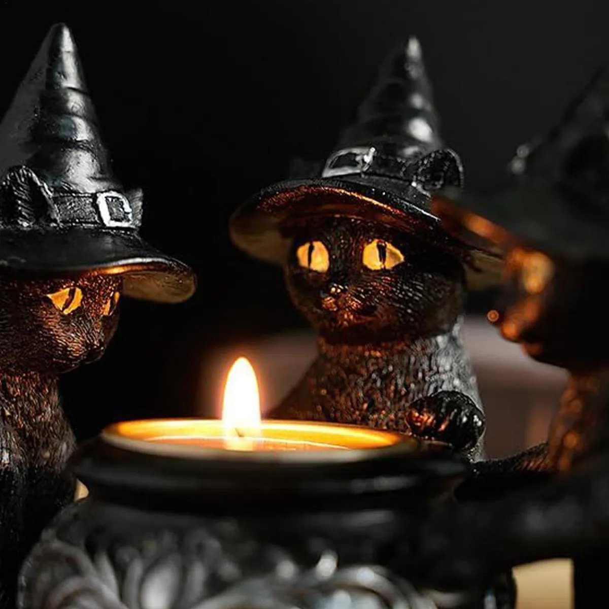 🔥Halloween Hot Sale - 49% OFF!!!🕯️Ghost Wizard Magic Cat Candlestick