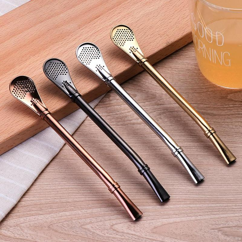 (🔥Clearance Sale - 50% OFF) Stainless Steel Drinking Straw Spoon ,Buy 5 Get 4 Free & Free Shipping