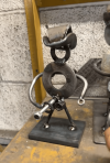 Handmade Jackin’ Cowboy Statue - Steel Gag Gift