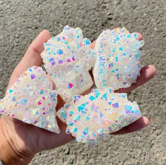 🔥Angel Aura Cluster- Aura Quartz Rainbow Crystal - Healing Aura Quartz Crystals and Stones-Buy 3 Get Extra 15% Off