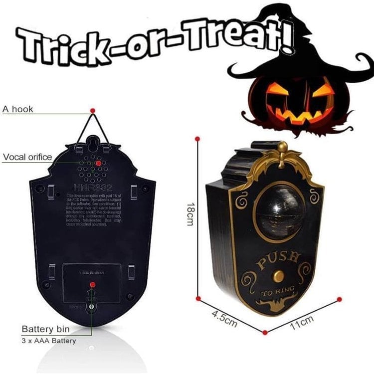 🎃Free shipping for 2 items, half price for the 3rd item-👁️3D ONE-EYED LIGHTUP EYEBALL DOOR BELL DECORATION🕷️