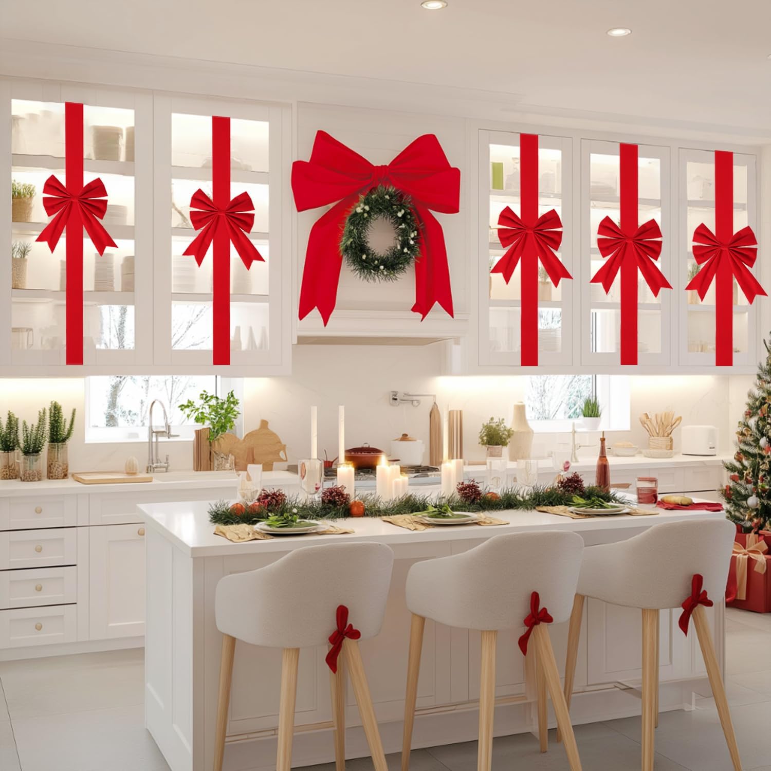 🎄TikTok Christmas Sale -70% OFF✨Christmas Cabinet Ribbons Bows🎀