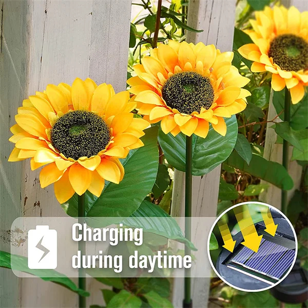 🎊HOT SALE🌻 Waterproof Solar Garden Sunflower Lamp (4 Pack&Buy 2 Free Shipping）