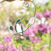 🌱🌱Hummingbird stained glass window hangings Fathers Day gifts Custom stained glass bird suncatcher