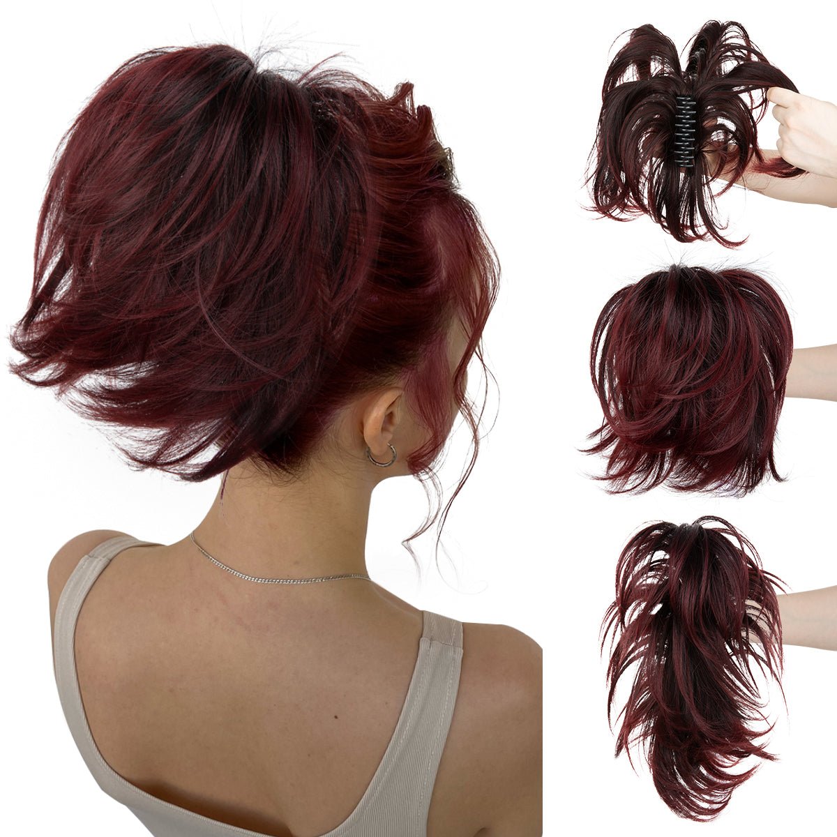 🔥Last Day Promotion 50% OFF💥Synthetic Claw Clip In Ponytail Hair Extensions Diy Hairpiece Hair Bun
