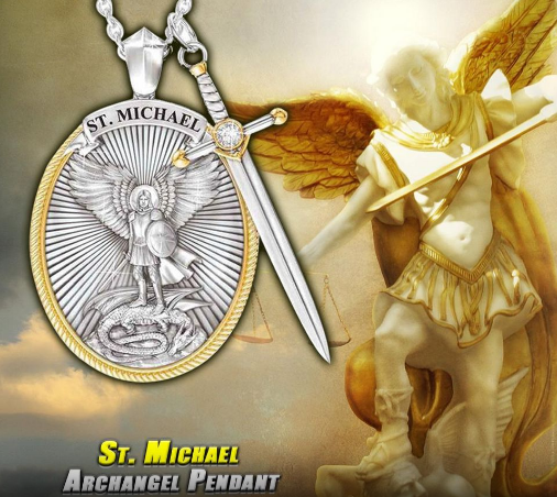 Handmade St. Michael Archangel Pendant Necklace - almrra