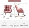 Rocking Chair Nursery, Teddy Glider Rocker with High Backrest, Modern Rocking Accent Chairs for Nursery, Living Room, Bedroom (Ivory)