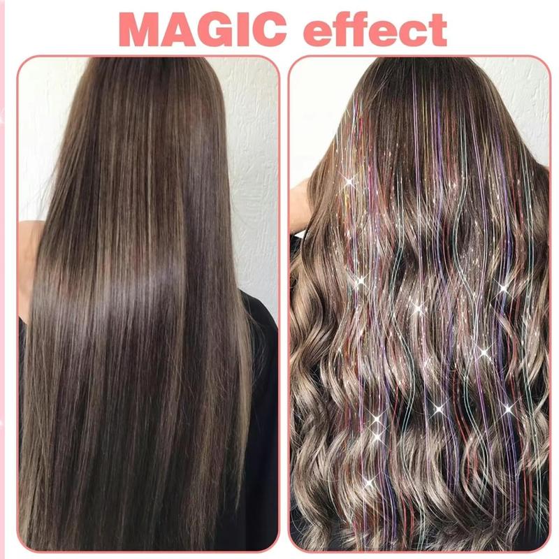 🎁TikTok Last Day Sale - 70% OFF🔥6 PCS Clip in Hair Tinsel 20 Inch Glitter Tinsel Hair💥