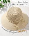 FURTALK Sun Hats for Women Beach Hat Wide Brim Handmade Straw Hat Breathable Foldable Packable Cap for Travel UPF