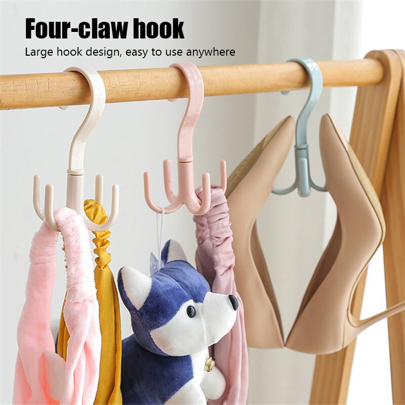 (🌲Early Christmas Sale- 49% OFF)360 Degrees Rotating Four-claw Hooks - Buy 5 Get 3 Free&Free Shipping