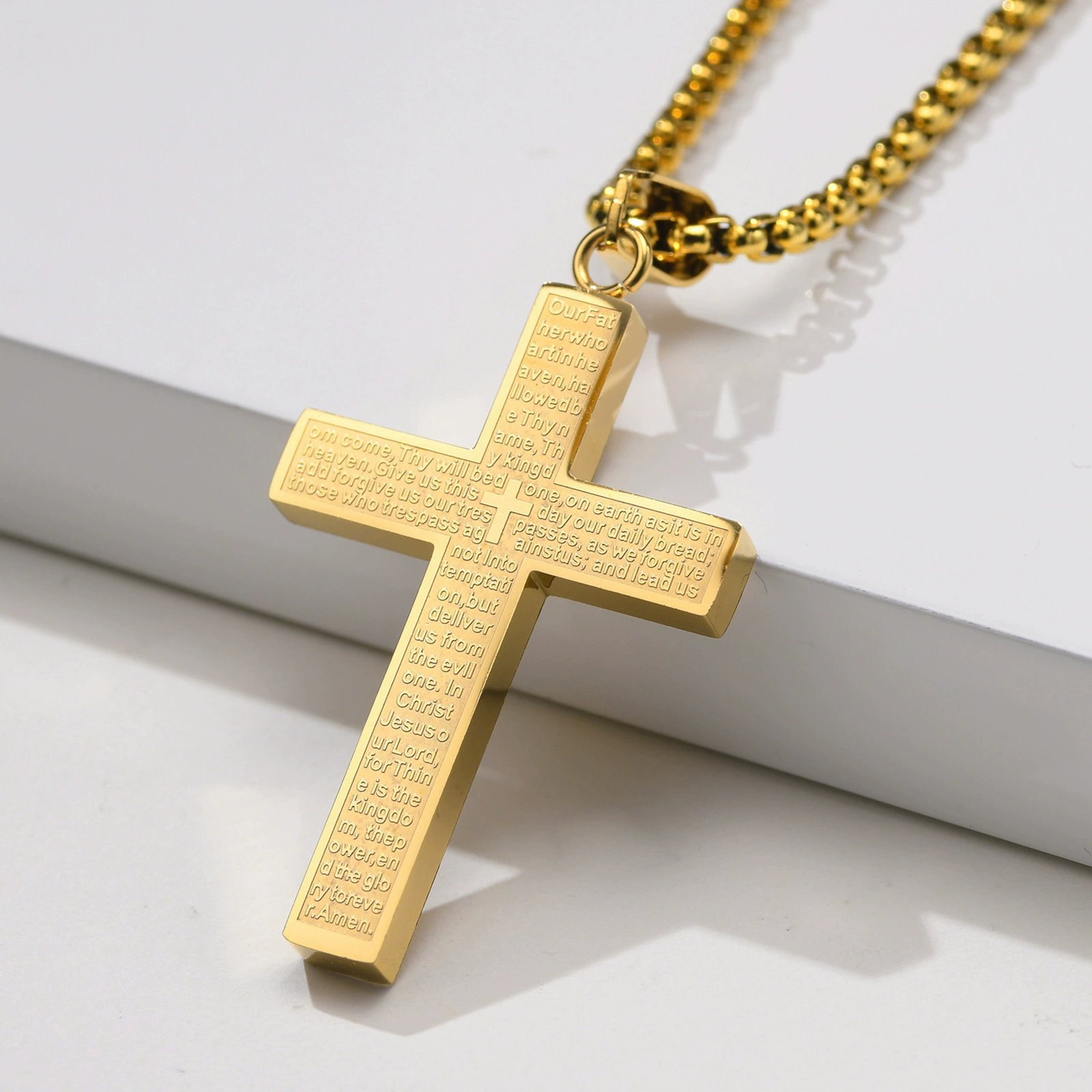 🎁TikTok Last Day Sale - 70% OFF🎉Lord‘s Prayer Scibble Cross Necklace