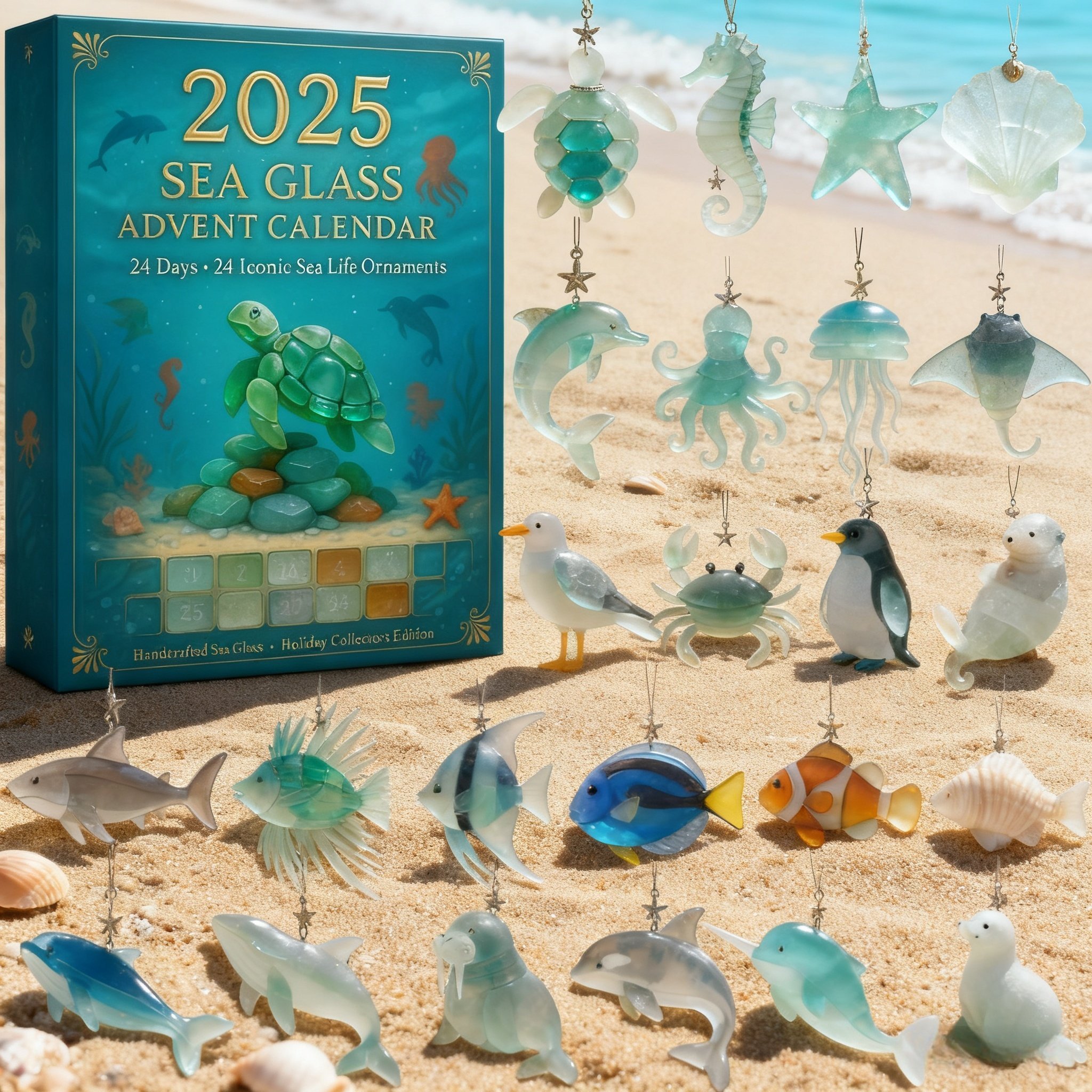 🔥Limited Edition, Only 100 Sets Left! - 🌊2025 Sea Glass Advent Calendar · Ocean Treasures