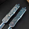 Blue titanium EDC self-defense knife