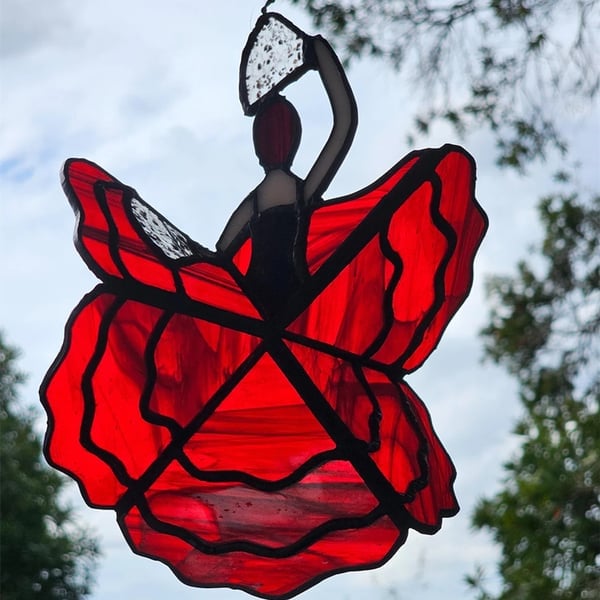 🎁TikTok Last Day Sale - 70% OFF💃Dancing Lady Stained Glass Spinner