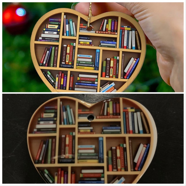 Book Lovers Heart Ornament