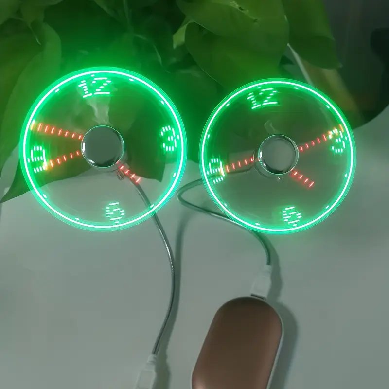 LED Display Clock Fan