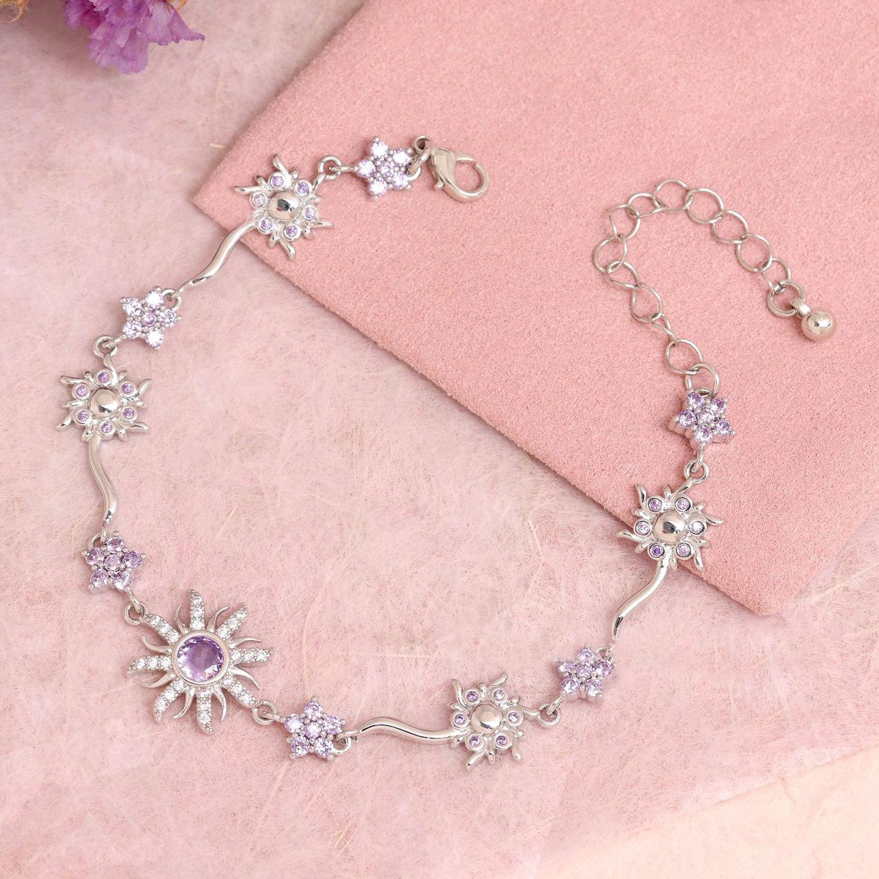 ✨💎Purple rhinestone sunburst bracelet