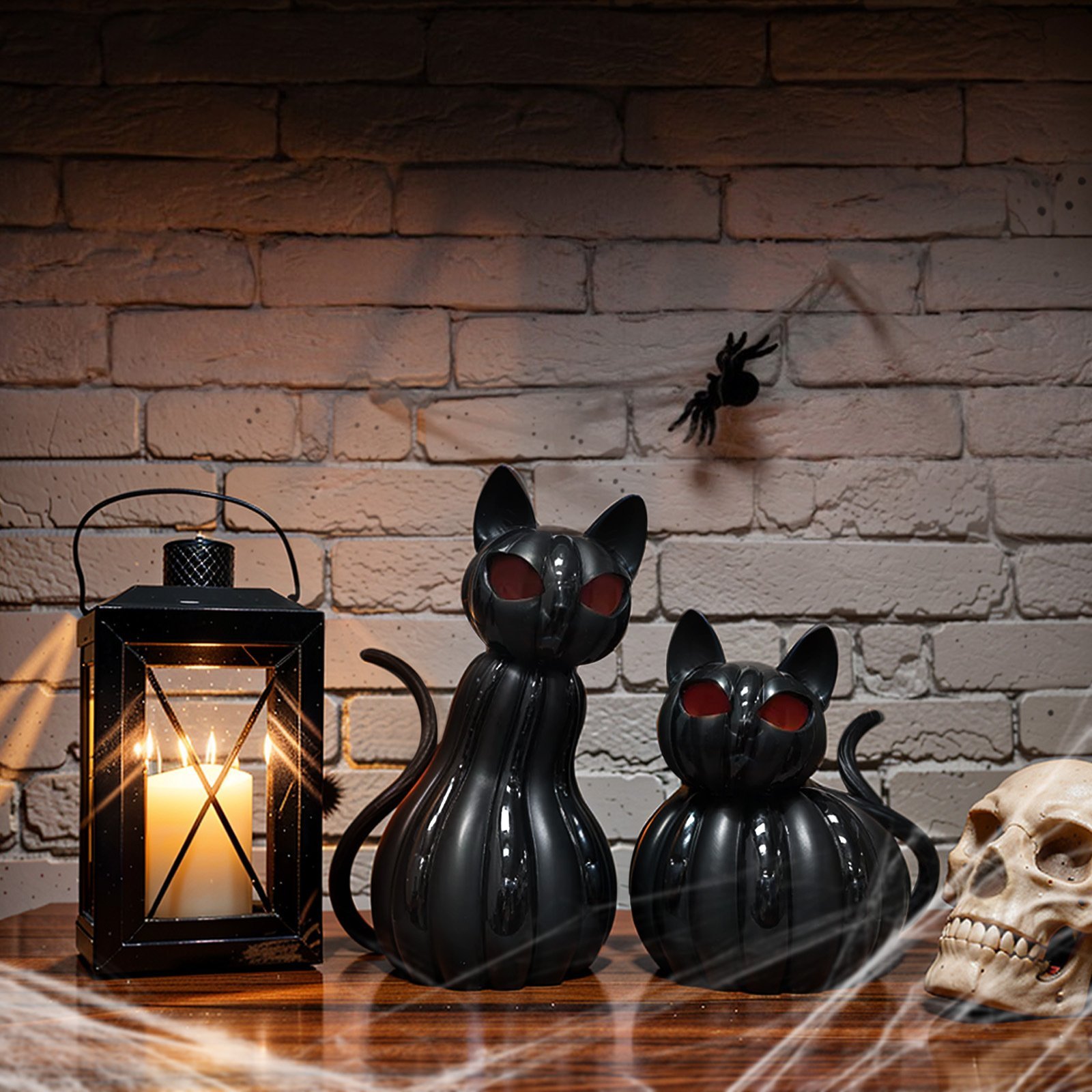 🎁TikTok Last Day Sale - 70% OFF🕸️ Black Cat of the Night – Color-Shifting Eyes Haunted Halloween Figurine
