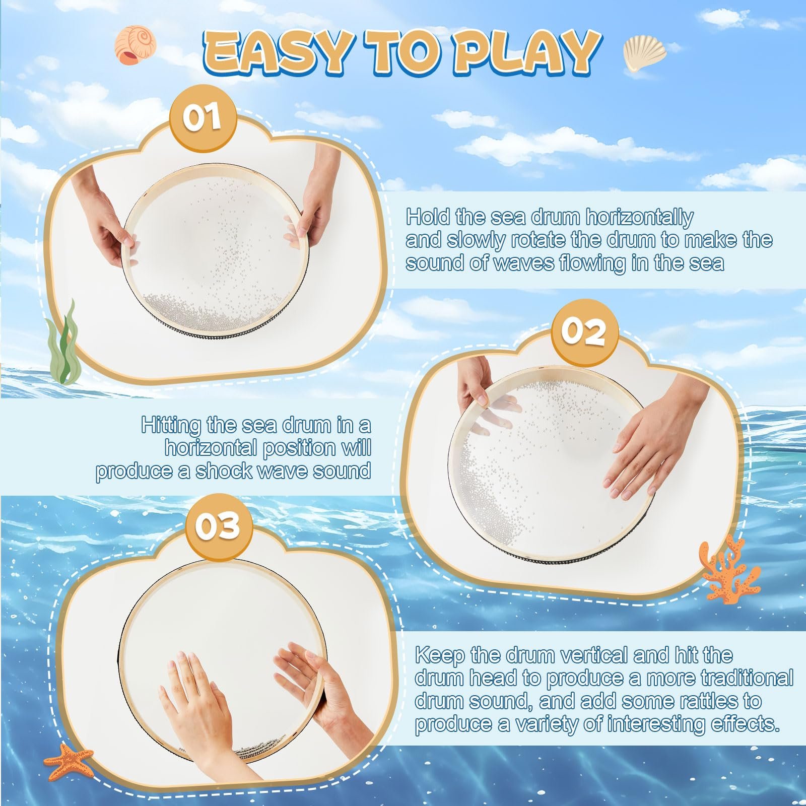 🔥Last Day 50% OFF - 4/6/8/10/12 Inch Ocean Drum