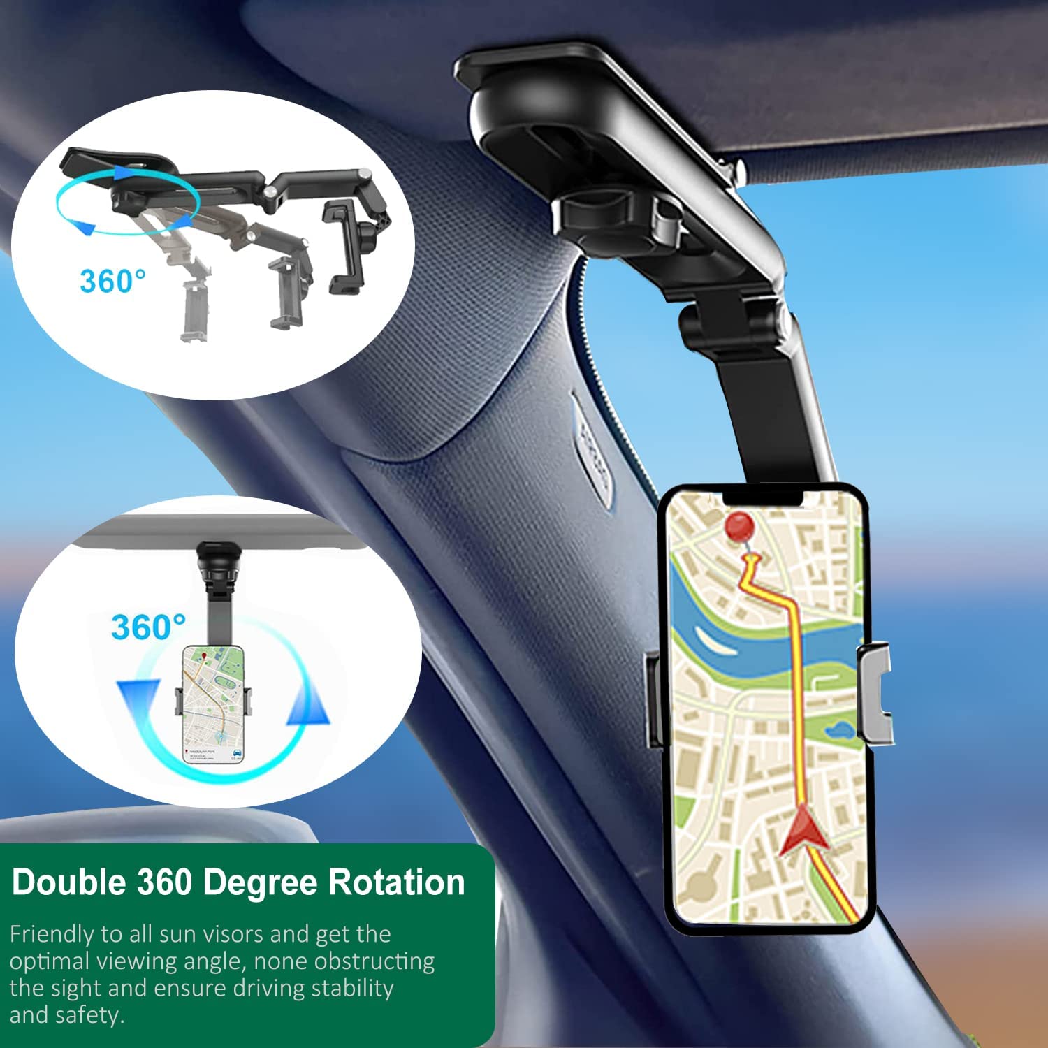 🔥Limited Time Sale 48% OFF🎉Muti-used Car Visor 1080 Rotation Phone Clip-Buy 2 Get Free Shipping
