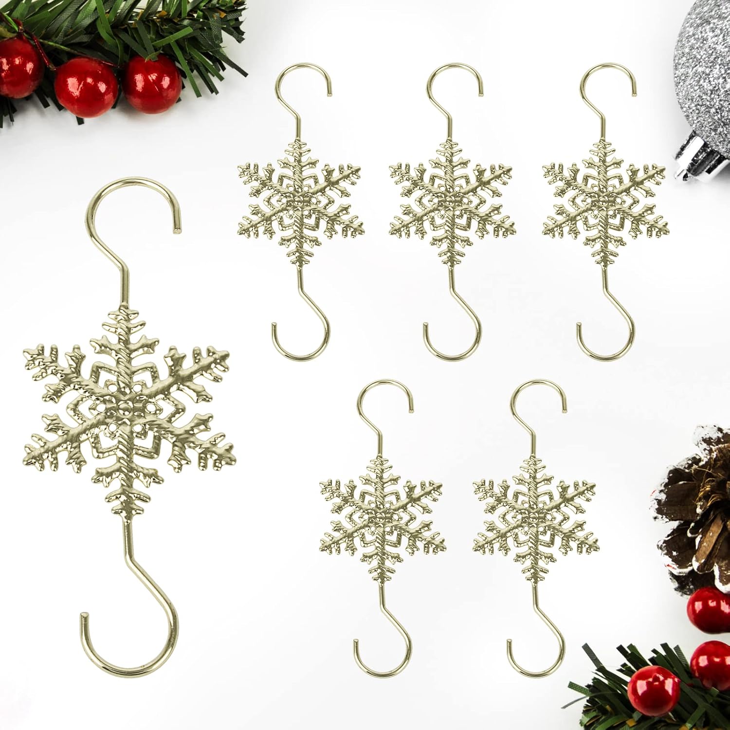💥LAST DAY SALE 50% OFF💥Christmas S-Hooks with Snowflake(20pcs)