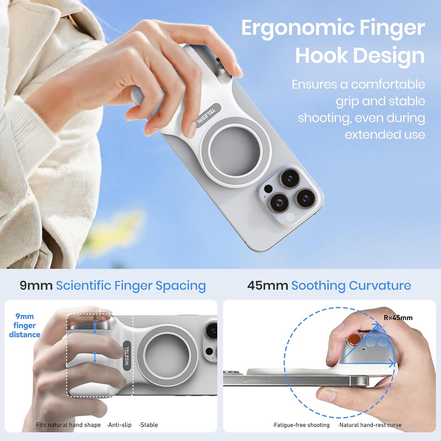 🎁TikTok Last Day Sale - 70% OFF🎉Magnetic Phone Camera Selfie Grip with Wireless Shutter Button