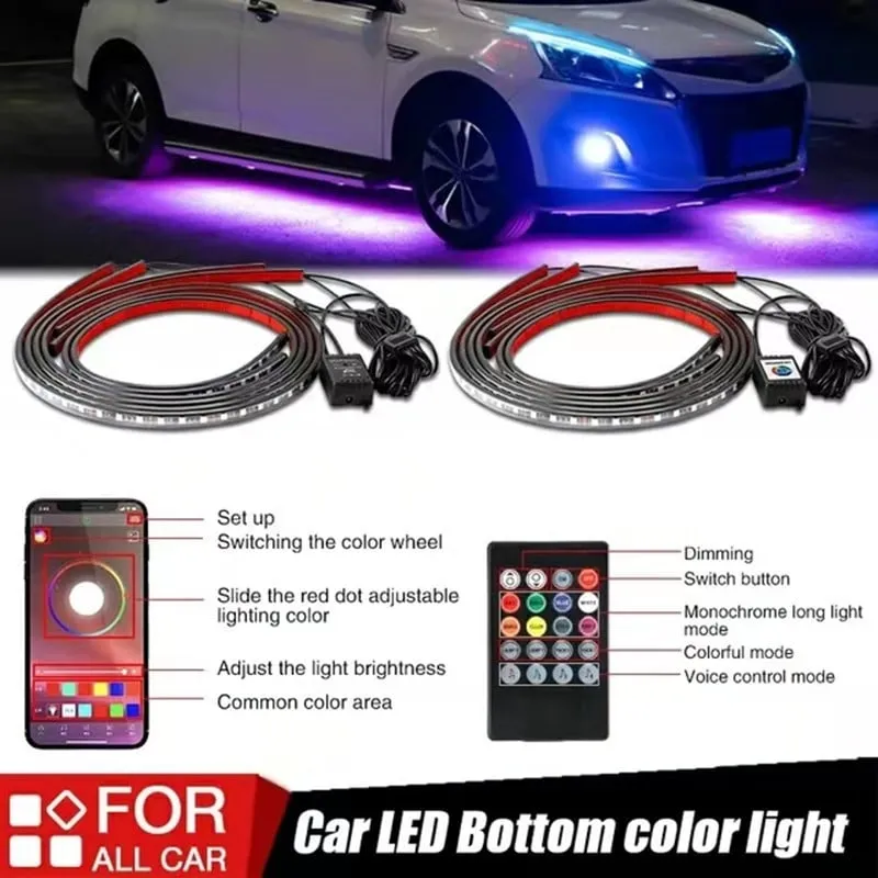 🔥Last Day Promotion 48% OFF-🎁-Car Chassis Flexible RGB Waterproof LED Strip Lights (4PCS)