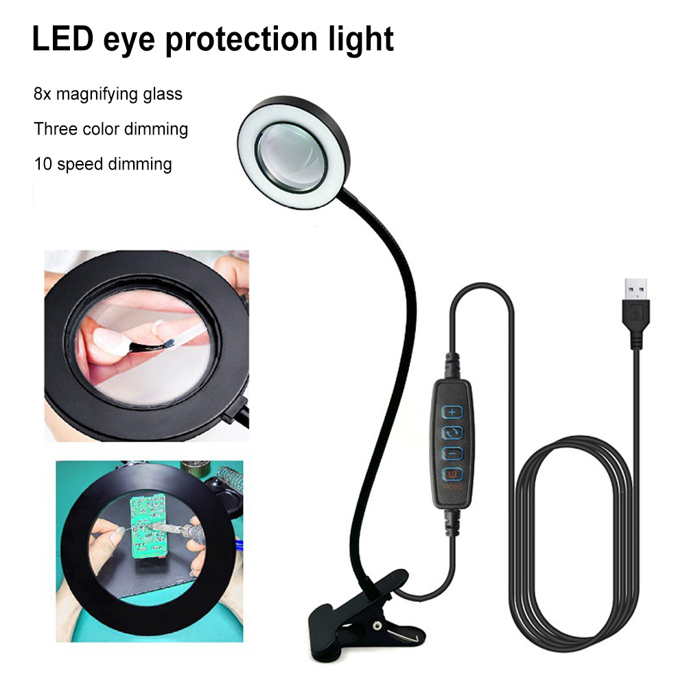 💥LAST DAY SALE 50% OFF💥Magnifying Glass Clip-On Desk Lamp⚡Buy 2 Free Shipping