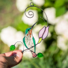 Handmade Hummingbird Stained Glass Window Hangings