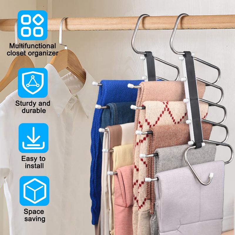 💥LAST DAY SALE 50% OFF💥Pants Hangers Space Saving Clothes Hanging 5 Layers