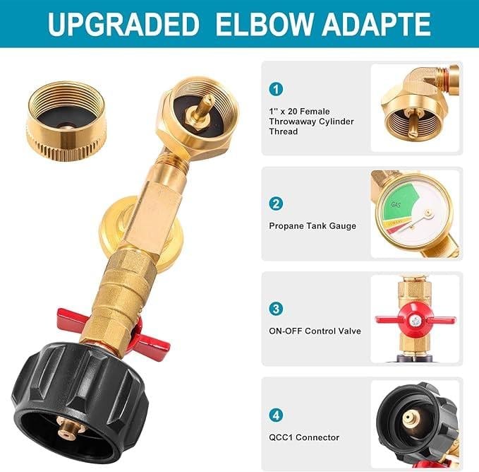 LAST DAY PROMOTION SAVE 49%🔥 Top-Rated Propane Refill Elbow Adapter with Tank Gauge