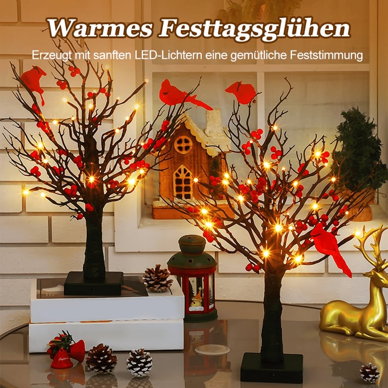🔥Letzter Tag 49% Rabatt🌟Vintage-LED-Kardinalbaum mit Beeren