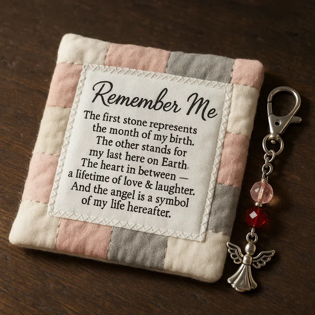 🔥LAST DAY 50% OFF👼“Remember Me” – Handcrafted Prayer Quilt & Angel Keychain Gift Set