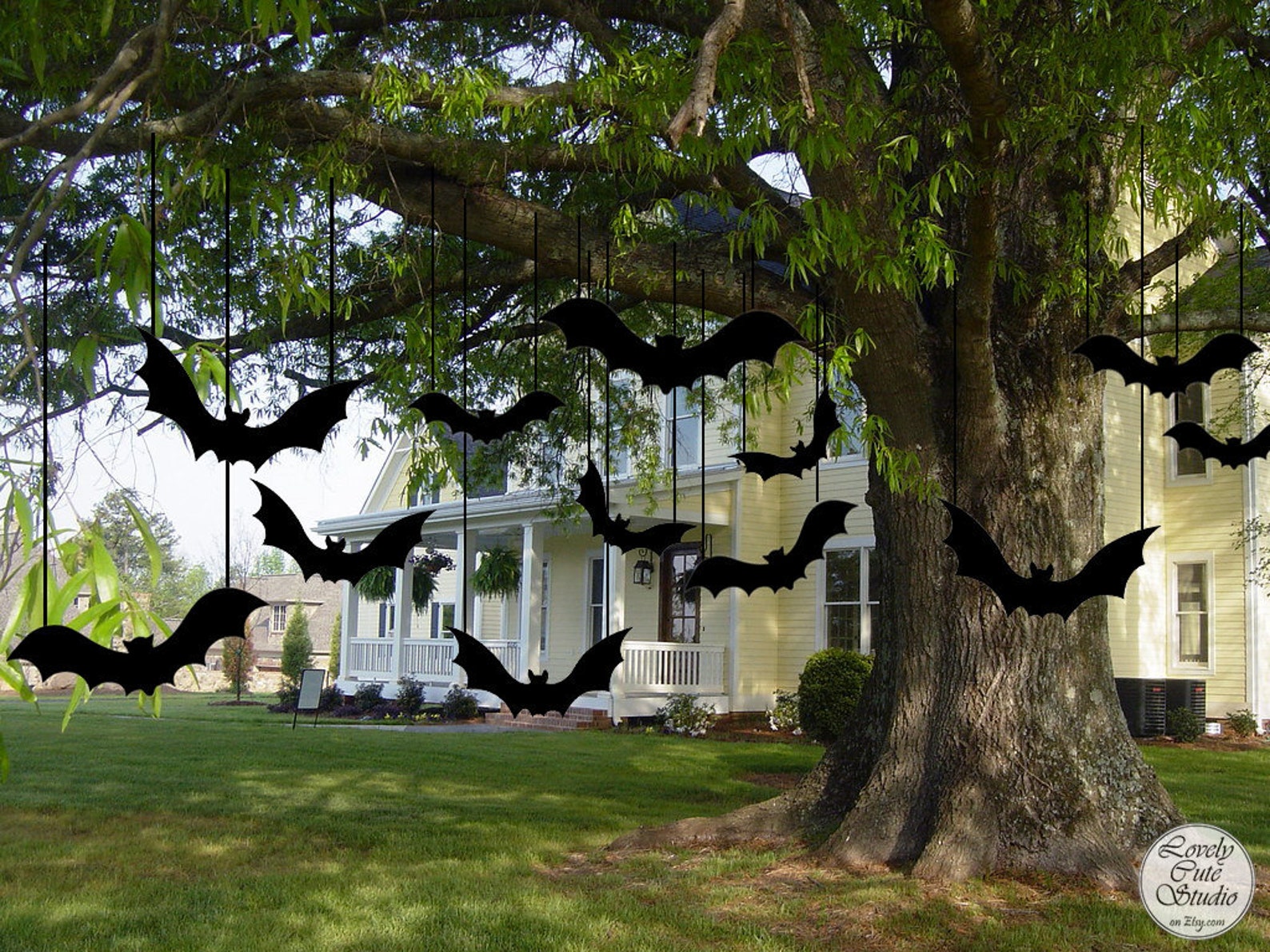 (🔥Halloween Hot Sale-48% OFF)Black Scary Bats for Halloween Yard Decoration