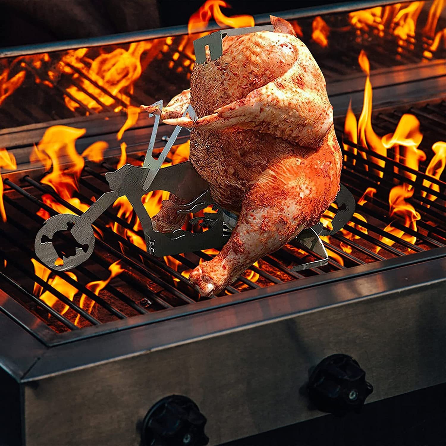 🔥HOT SALE NOW 49% OFF 🎁Portable Chicken Stand Beer- Motorcycle BBQ