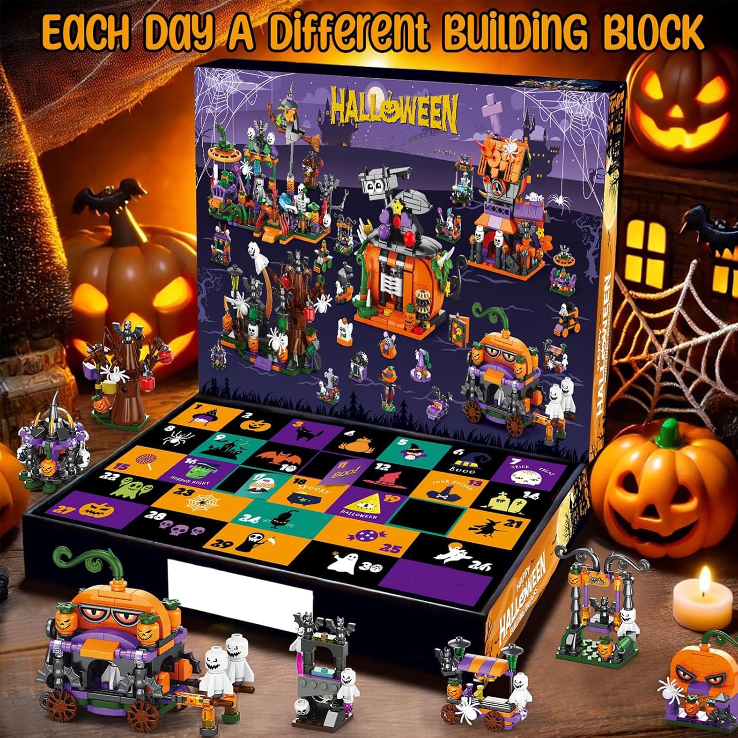 🔥HOT SALE-2025 Halloween Advent Calendar Building Block Gift🎃