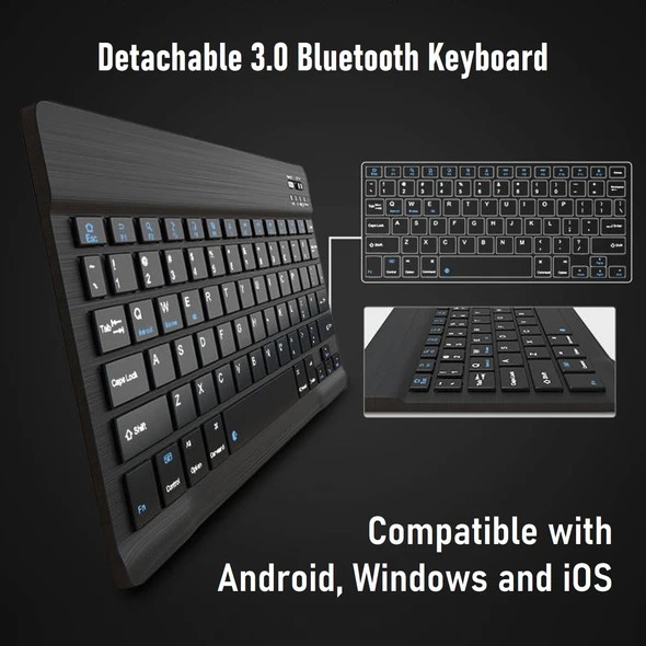 Wireless Bluetooth Keyboard With PU Leather Case Cover