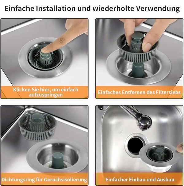 🔥Letzter Tag Verkauf 49% Rabatt 🔥Neu verbesserter Abflussfilter mit Sprungkern für Spülen