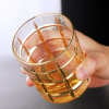 Gold Rim Grid Whiskey Glass