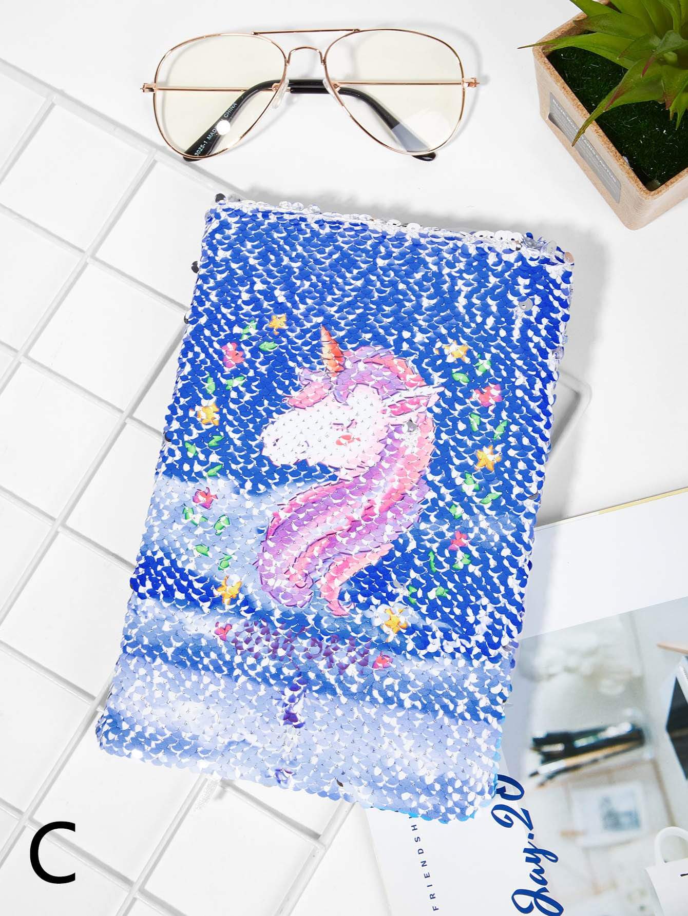 Unicorn Cover Sequin Notebook 1pack