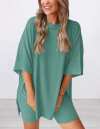 💝 2025 Sommer Casual Oversized Shirts Shorts Passendes zweiteiliges Lounge-Set für Frauen