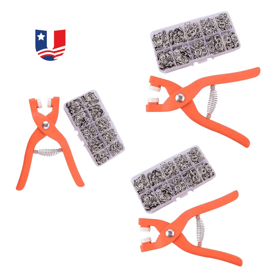 (🔥Last Day Promotion - 50%OFF) Metal Snap Buttons with Fastener Pliers Tool Kit - Buy 2 Free Shipping