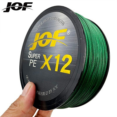 JOF 12 Strands Braided PE Fishing Line 100M-500M