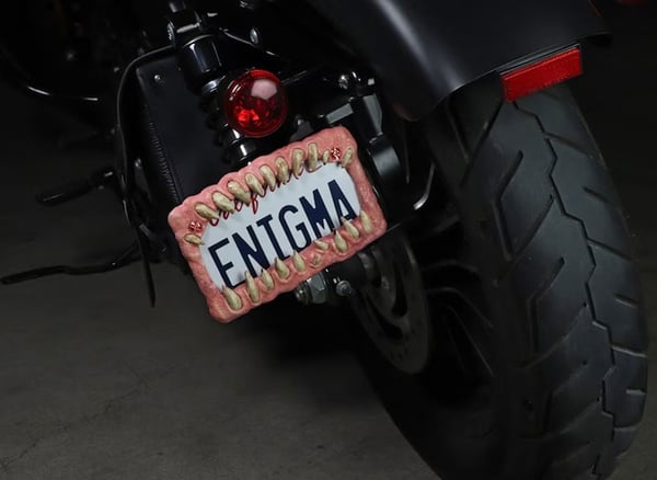 Creature teeth license plate