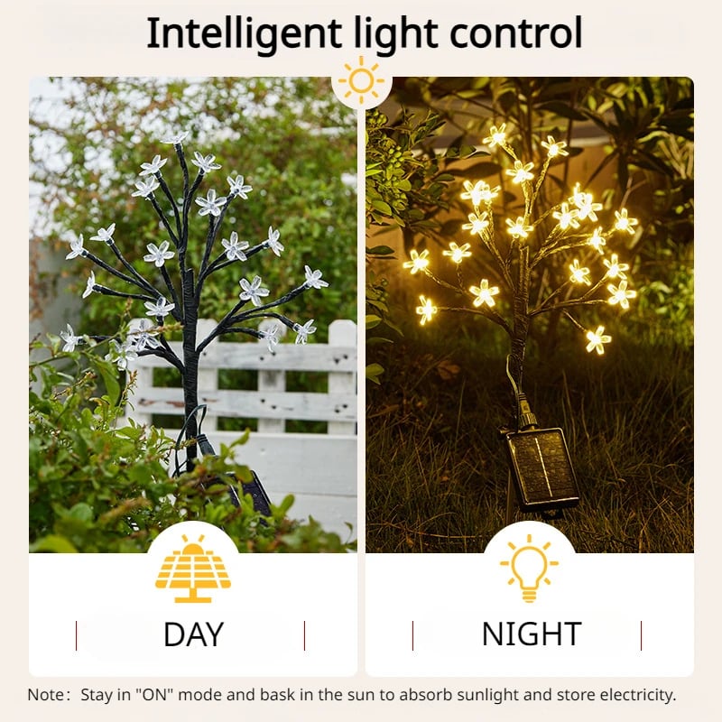 💥LAST DAY SALE 50% OFF💥Waterproof Cherry Blossom Multicolor Solar Garden Lights