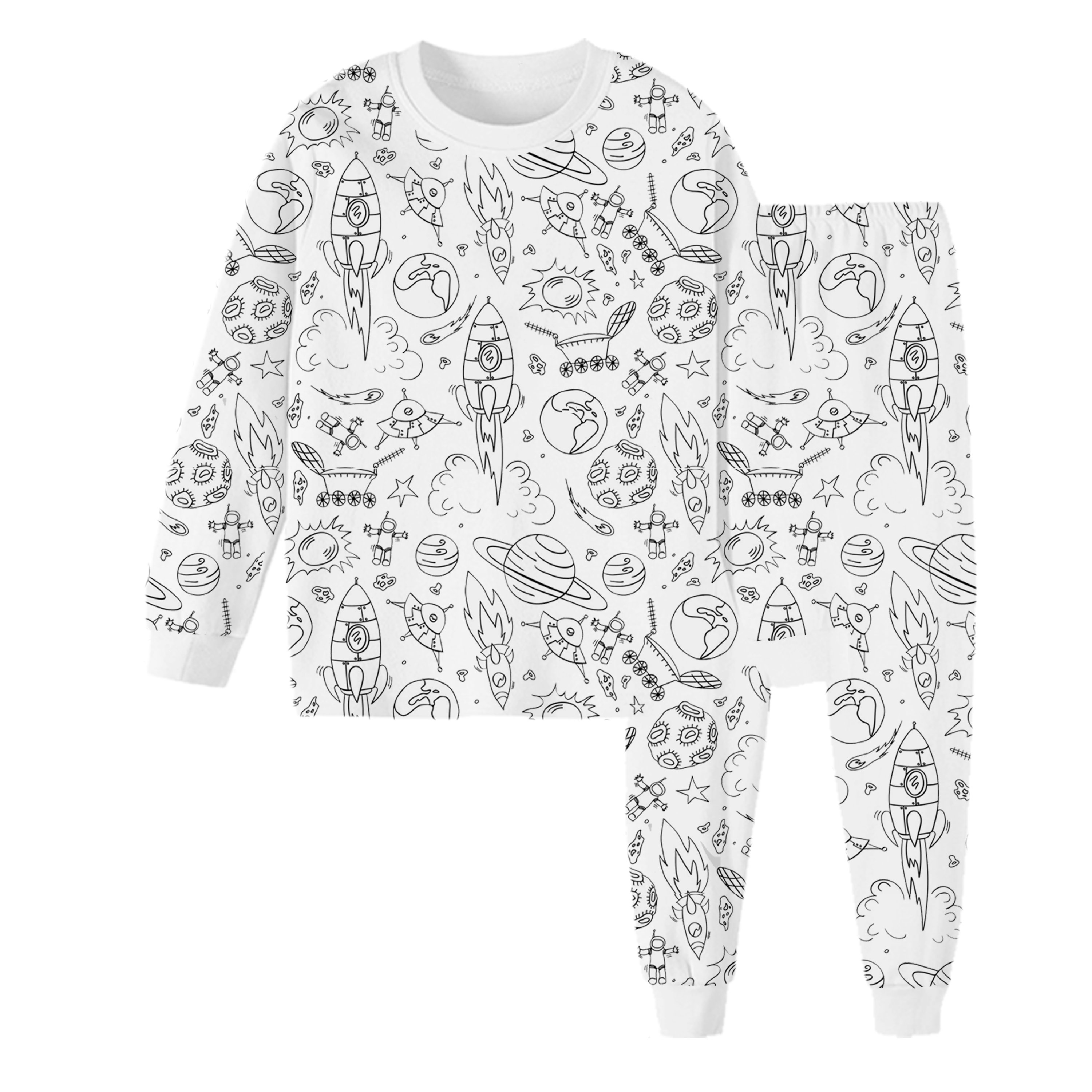 🎁TikTok Last Day Sale - 70% OFF🎨Kids colouring pajama sets with markers