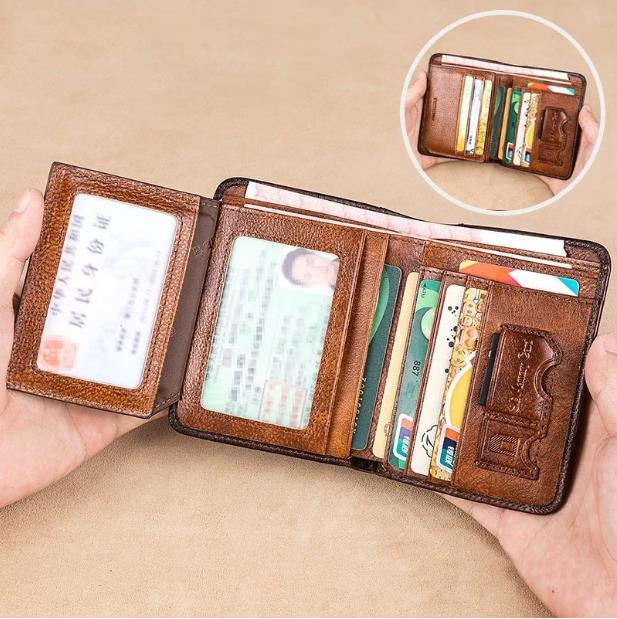 🔥Last Day Promotion 48% OFF-🎁- Multi-functional RFID Blocking Waterproof Durable Genuine Leather Wallet💰