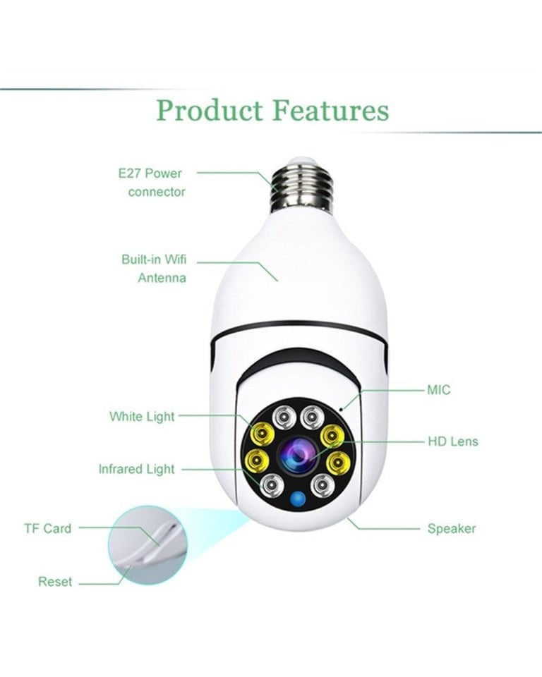 🔥Last Day Promotion 50% OFF🔥Wireless Wifi Light Bulb Camera Security Camera Premium