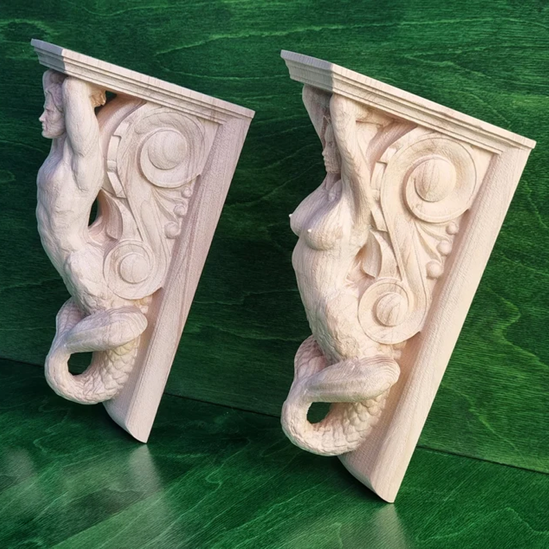 Mermaid and Merman Corbels