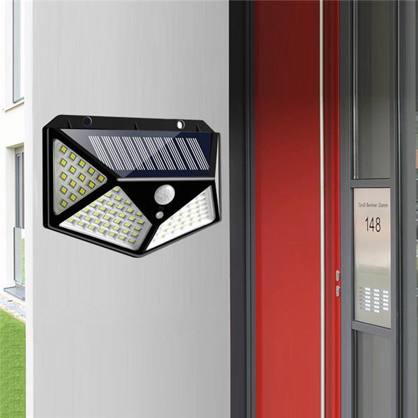 100 LED Solar Power Wall Light Motion Sensor Waterproof Lamp